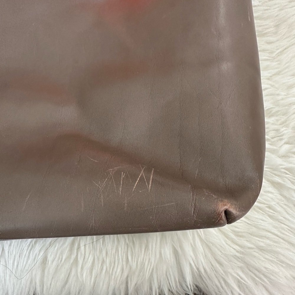 Clare V Taupe Leather Tote Le Zip Sac - Picture 5 of 7
